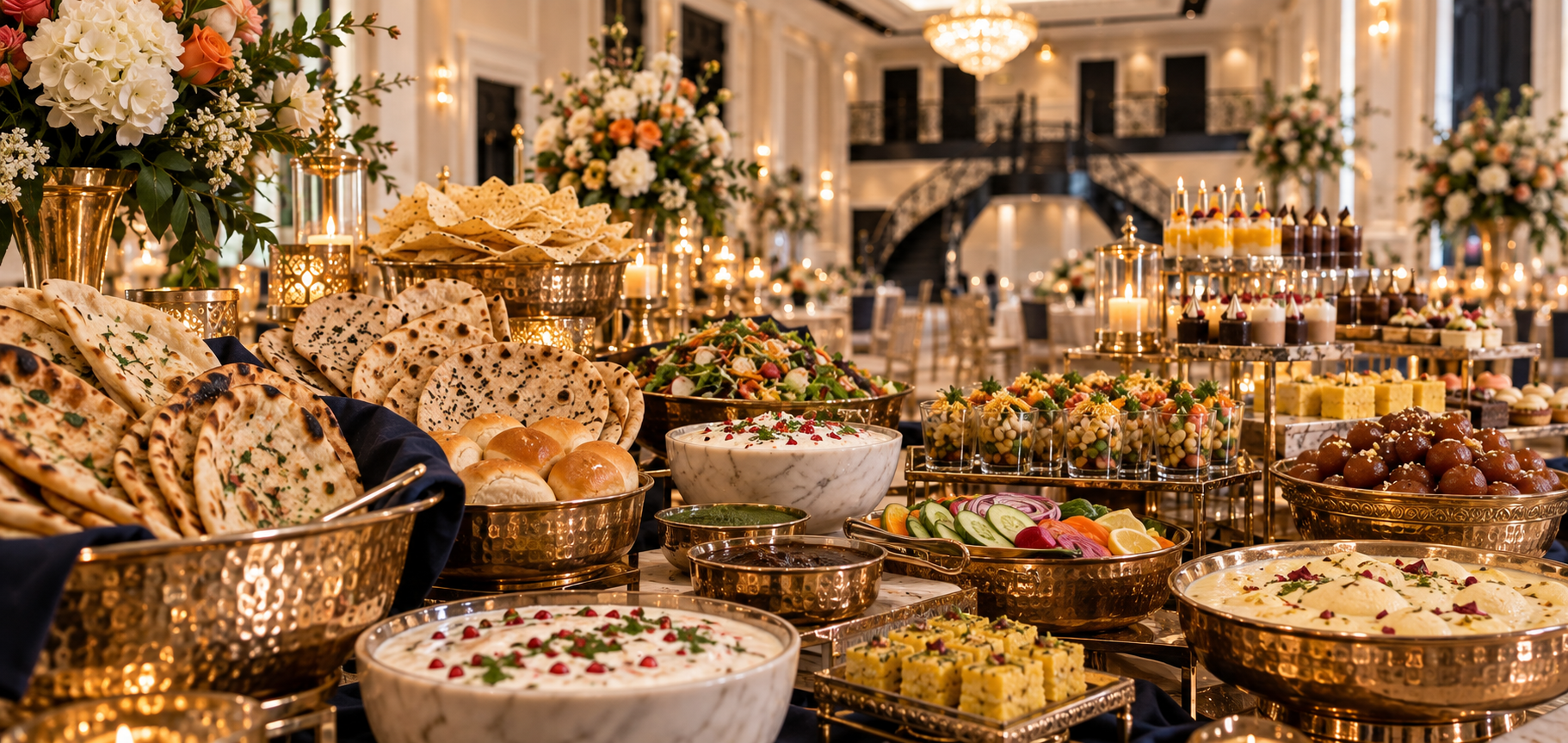 Grand royal Indian banquet feast spread