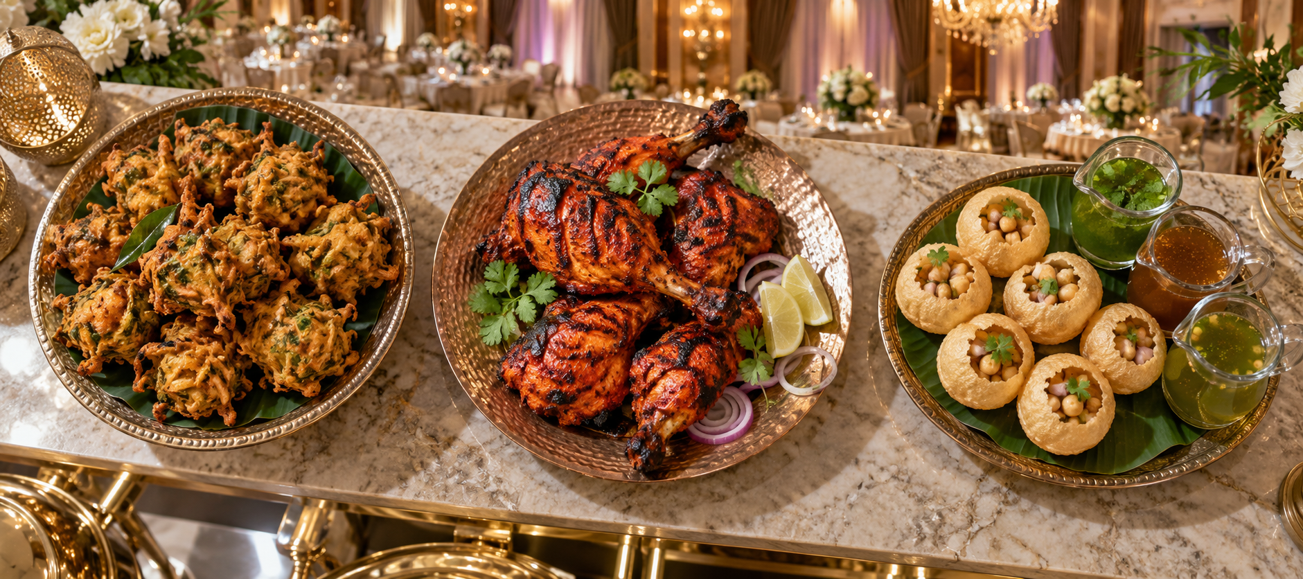 Luxury South Asian appetizers display